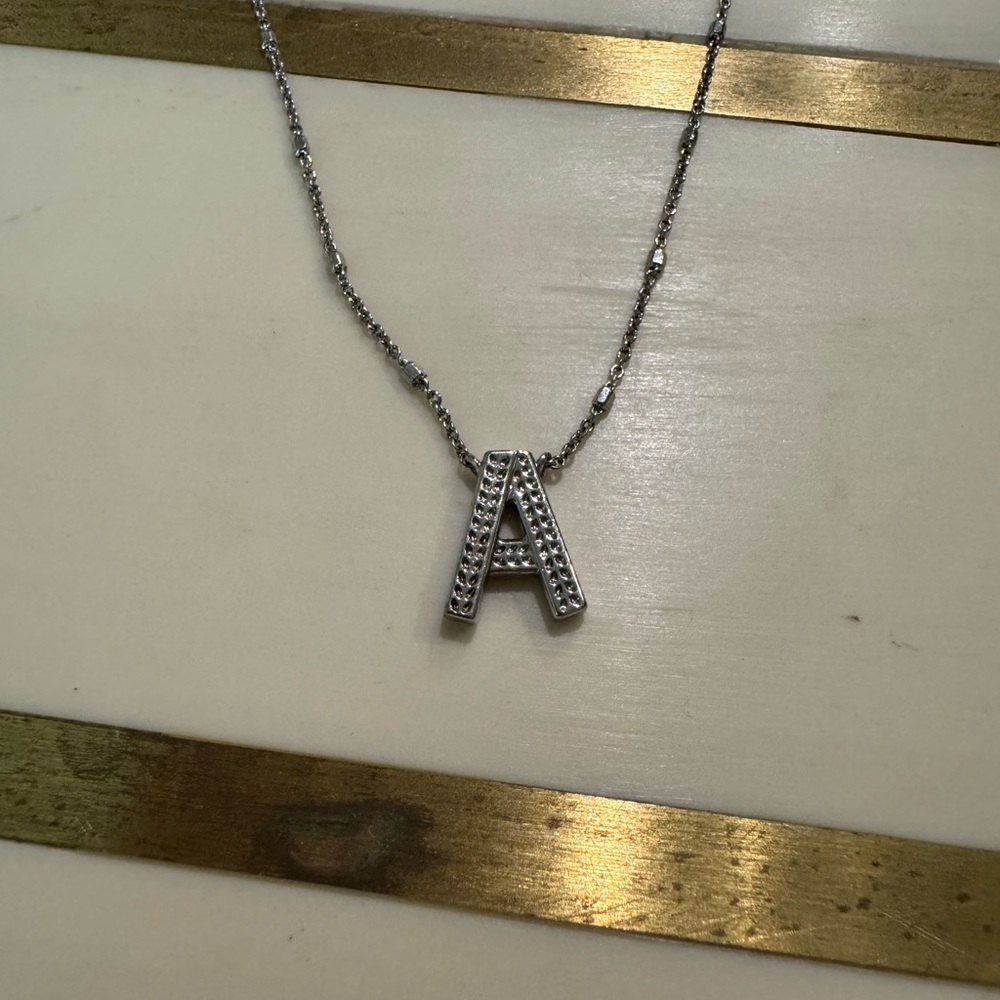 Kendra Scott Silver Crystal Pendant Necklace - Picture 2 of 4